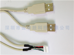 Double head usbam to ph2.0 terminal line